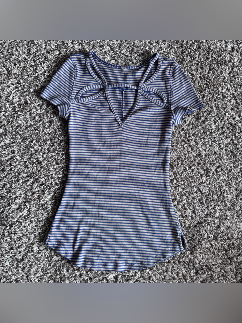 Free People "Frenchie" Striped Cutout Top